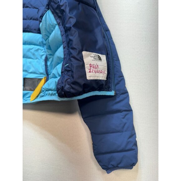 The North Face Girls Belleview Down Jacket in Shady Blue Size XL Reversible - Picture 6 of 12